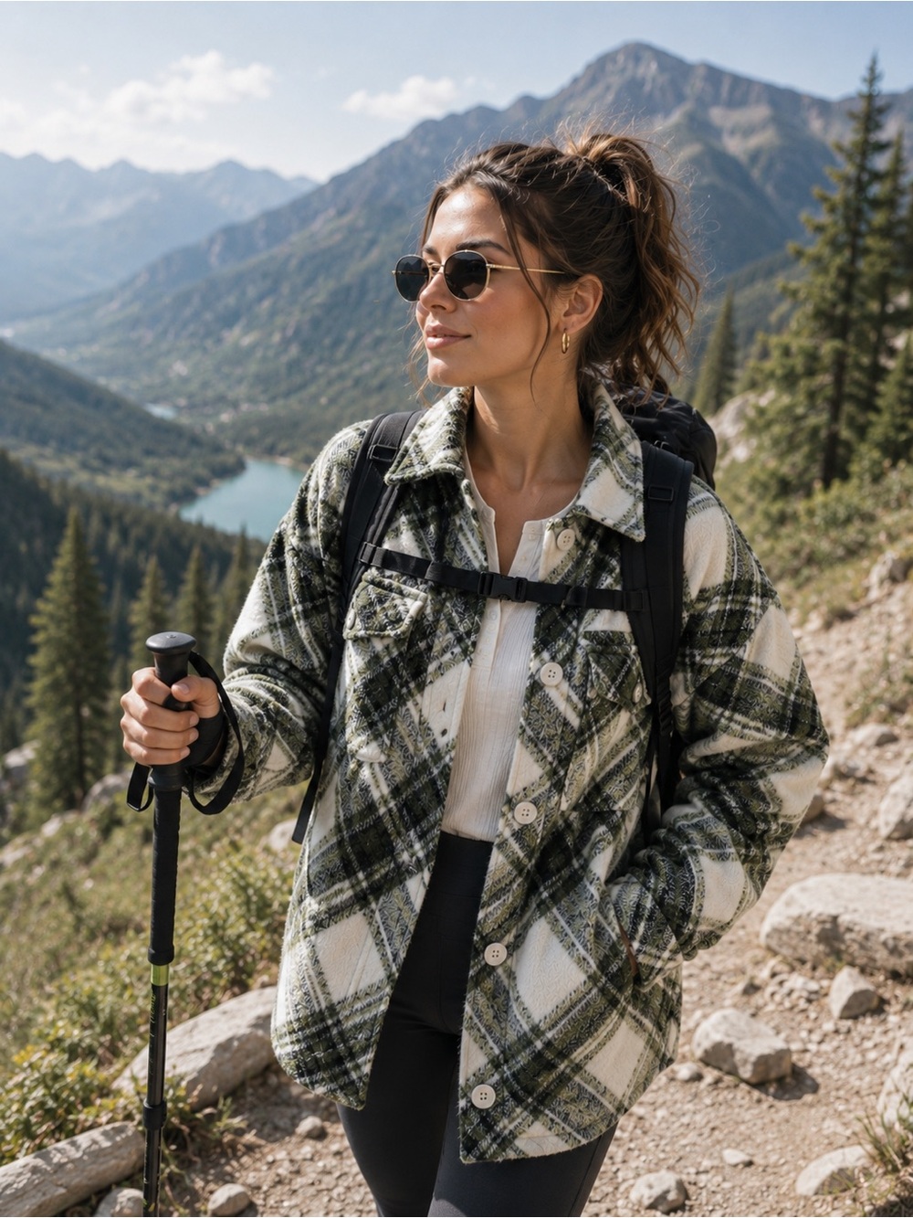 NEW Stradivarius Plaid Green Shacket Jacket Coat